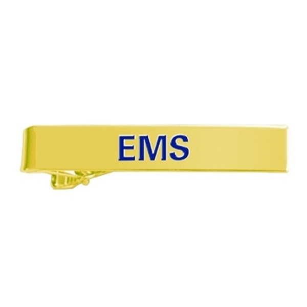 Hero's Pride EMS Tie Bar, Blue Enamel on Gold Plate