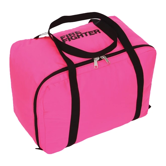 R&B Fabrications Pink Gear Bag with "Fire Fighter" in Black