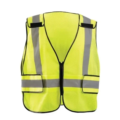 OccuNomix Yellow Mesh Public Safety Breakaway Vest, ANSI Class 2, Plain, Front