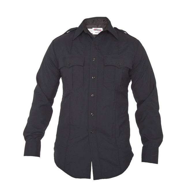 Elbeco Men's Distinction Poly/Wool Long Sleeve Shirt, Midnight Navy