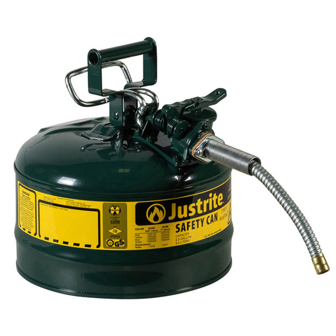 Justrite Type II 2.5 Gallon Accuflow Steel Safety Can