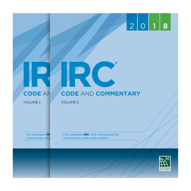 2018 International Residential Code and Commentary Combo, Volumes 1 & 2 (Softcover) IRC-2018CC INTL CODE at Curtis - Tools for Heroes