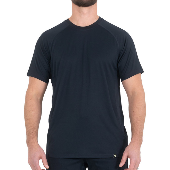 First Tactical Performance T-Shirt, midnight navy front view untucked