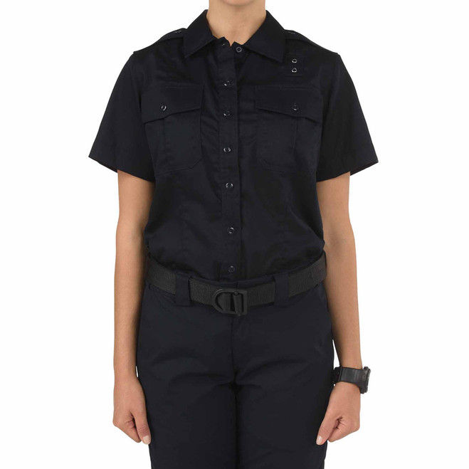 5.11 Tactical Women's PDU Class A Twill Shirt, Midnight Navy front view