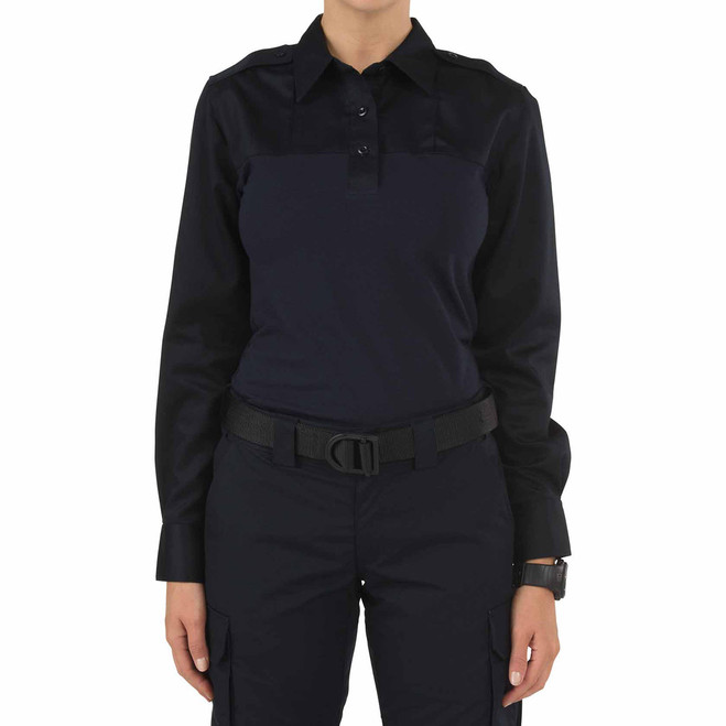 5.11 Tactical Women's Rapid PDU Long Sleeve Shirt, Midnight Navy front view