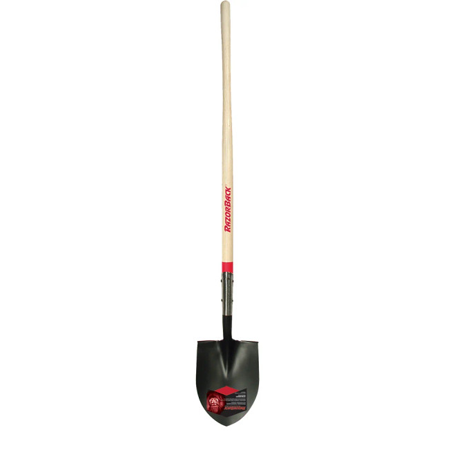 Ames True Temper Razor-Back Round Point Shovel - Wood Handle 45519 AMES at Curtis - Tools for Heroes