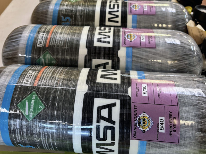 Photo of MSA breathing air cylinders