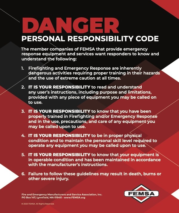 Personal Responsibility Code flyer