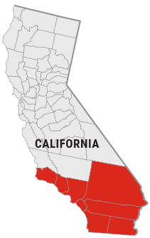 Pacific South - Sales Territory Map highlighting Southern California.