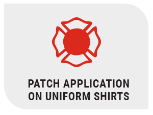 Patch application on uniform shirts. Maltese Cross Patch icon.