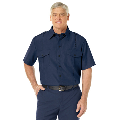 Workrite Non-FR 100% Cotton Fire Chief Shirt - Navy