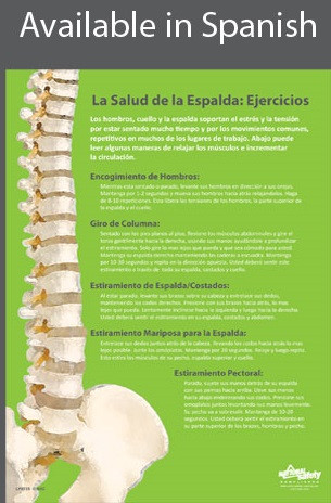 Back Health & Exercises Safety Poster SPANISH