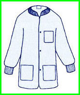 Polypropylene Lab Jacket Blue w/ 3 Pockets. Snap Front