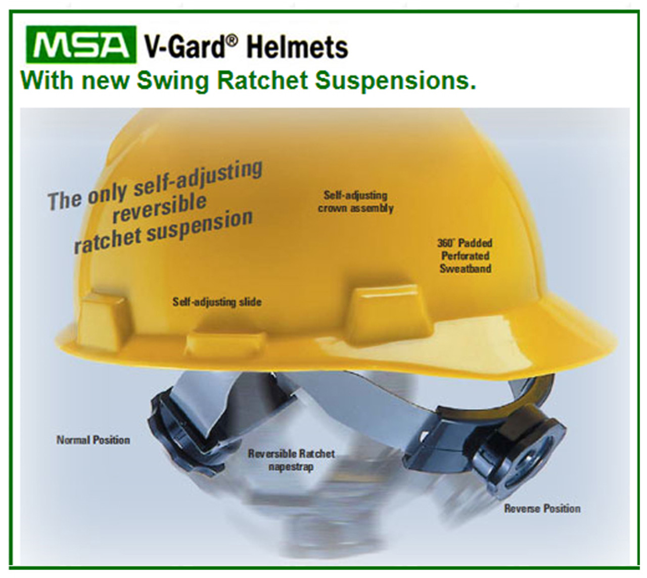 MSA VGard Cap Style Hard Hats w/ Swing Suspensions