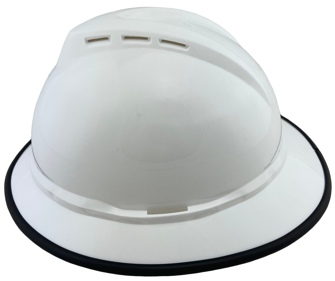 MSA Advance Full Brim Vented Hard Hats with Ratchet Suspensions White