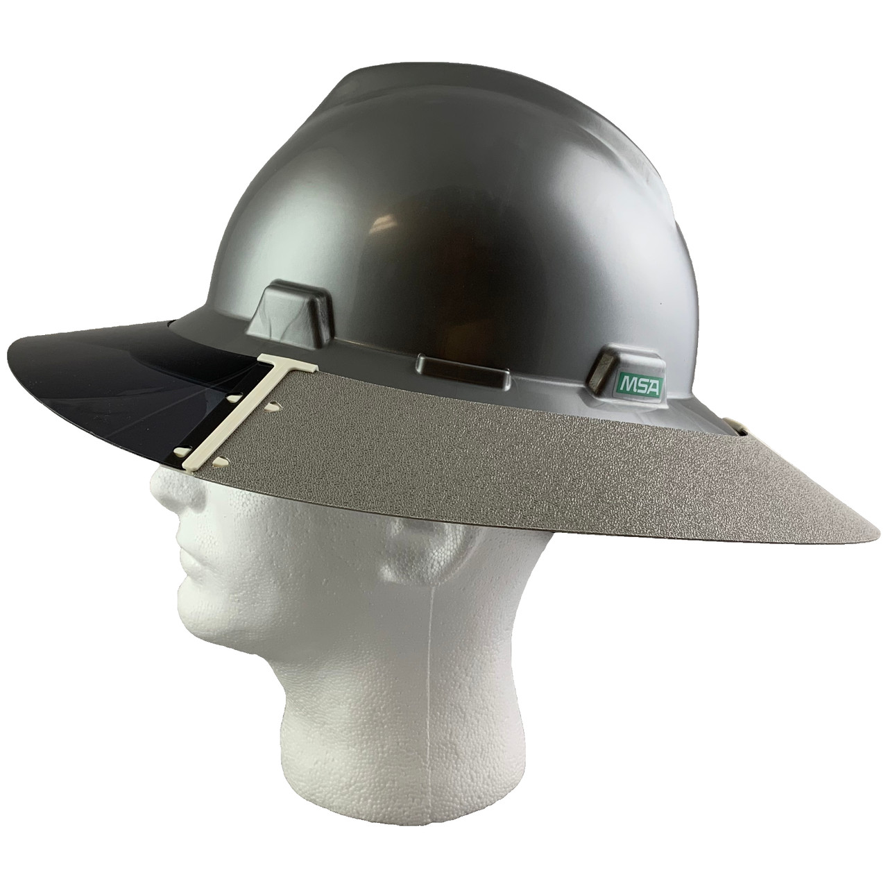 MSA Full Brim Silver Hard Hat with Sun Shield | Buy Online at