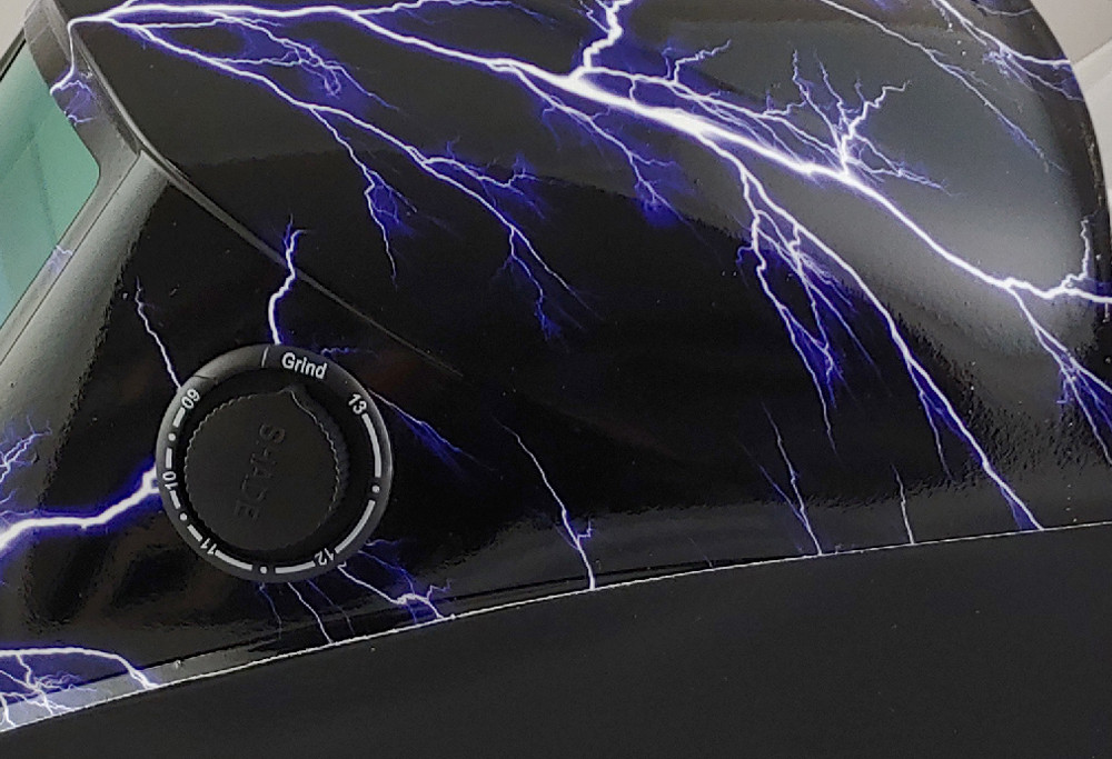 Hydro Dipped Auto Darkening Welding Helmet Lightning Storm Design