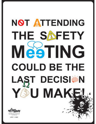 Safety Meeting Typography Safety Posters in ENGLISH  pic 1