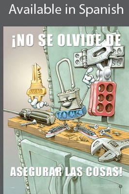 Lock Things Up Safety Poster in SPANISH  pic 1