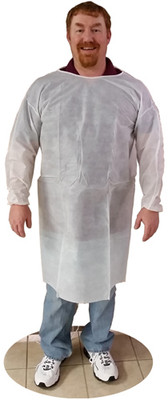 Sunsoft WHITE Isolation Gown w/ Elastic Wrists, Ties   pic 1