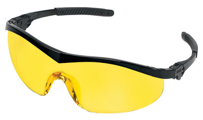 Crews Storm Safety Glasses ~ Black Frame and Amber Lens