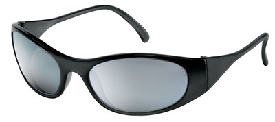 Frostbite Storm II Safety Glasses ~ Black Frame and Silver Mirror Lens