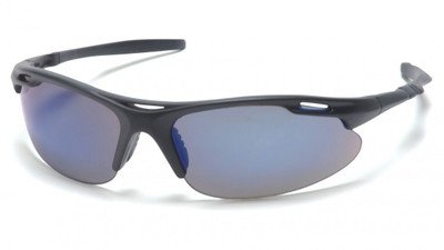 Pyramex Avante Safety Glasses ~ Black Frame ~ Blue Mirror Lens