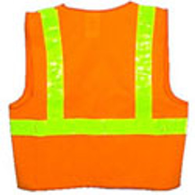 Orange Vest ~ Lime Stripes ~ SOLID Material ~ Size Medium