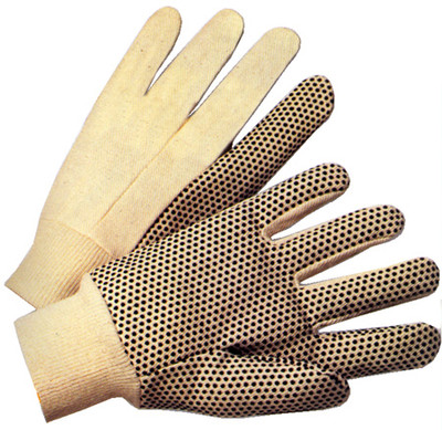 8 Ounce Cotton Canvas Gloves with Dots Pairs Pic 1