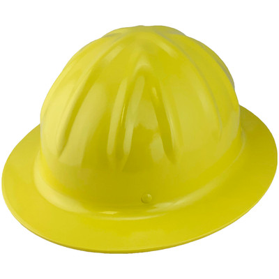 Skullbucket Aluminum Full Brim Hardhats ~ Yellow ~ Oblique