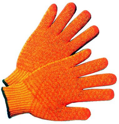 Polyester Orange Honeycomb Grip Gloves Pic 1