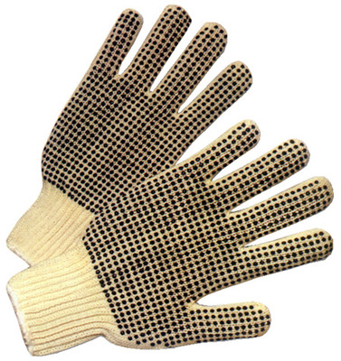 Cotton String Knit Gloves w/ Dots on One Side Pic 1