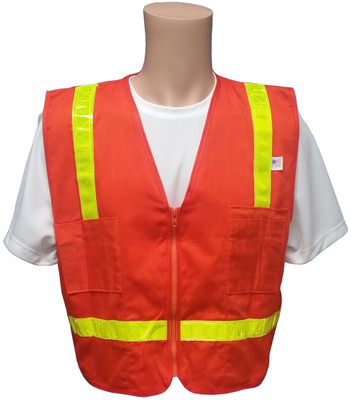 Surveyors Safety Vest Orange with Lime Stripes Main