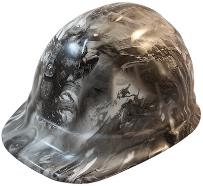 Modern Soldier Hydro Dipped Hard Hats, Cap Style Design ~ Oblique View