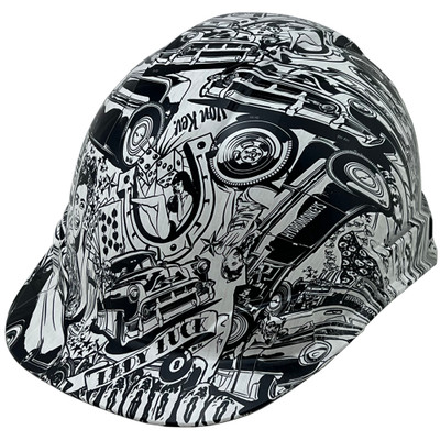 Hot Rod Hydro Dipped Hard Hats ~ Oblique View
