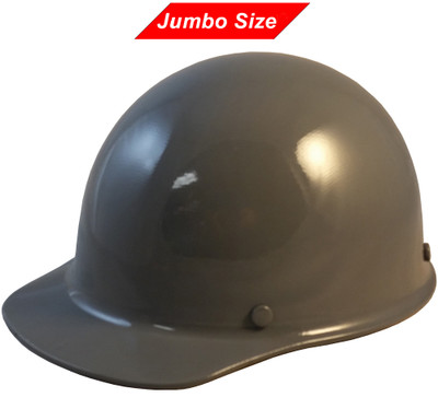 MSA Skullgard (LARGE SHELL) Cap Style Hard Hats with Ratchet Suspension - Gray - Oblique View 

