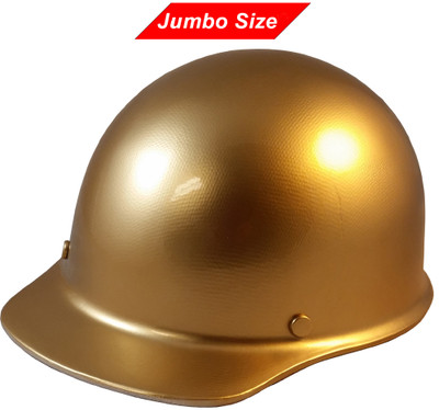MSA Skullgard (LARGE SHELL) Cap Style Hard Hats with Ratchet Suspension - Gold - Oblique View
