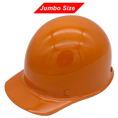 MSA Skullgard (LARGE SHELL) Orange Cap Style Hard Hats with Ratchet Suspension - Oblique Left