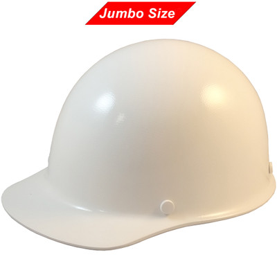 MSA Skullgard (LARGE SHELL) Cap Style Hard Hats with Ratchet Suspension - White - Oblique View
