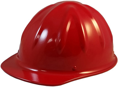 SkullBucket Aluminum Cap Style Hard Hats with Ratchet Suspensions - Red - Oblique View