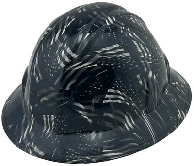 Covert USA Flag Hydro Dipped Hard Hats Full Brim Style - Oblique Left 