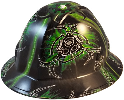 Nuclear Fallout Full Brim Hydro Dipped Hard Hats - Oblique View