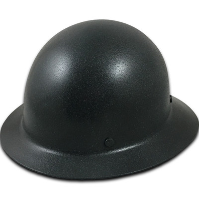 MSA Skullgard Full Brim Hard Hat with FasTrac III Ratchet Suspension - Textured Gunmetal Black - Oblique View