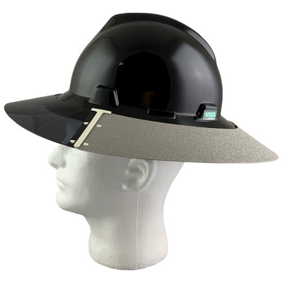 MSA Full Brim V-Guard Hard Hat with Sun Shield - Black