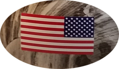 USA Flag Hard Hat Sticker Standard (Stars to Right) 