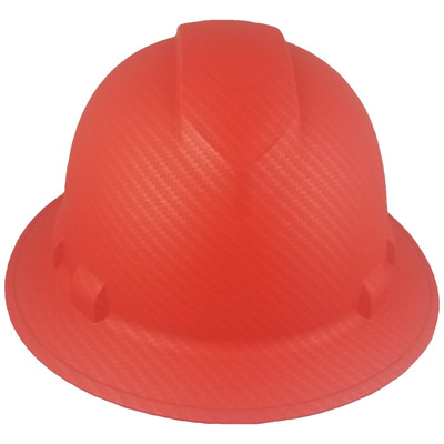 Pyramex Ridgeline Full Brim Style Hard Hat with Red Graphite Pattern Front