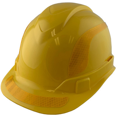 Pyramex Ridgeline Cap Style Hard Hats Yellow with Yellow Reflective Decals Applied