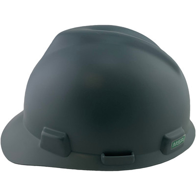 MSA V-Gard Cap Style Hard Hats with One Touch Suspensions Matte Gray  - Left View