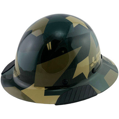 Actual Carbon Fiber Hard Hat - Full Brim Jungle Camo