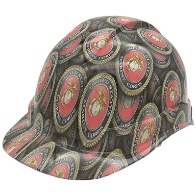 US Marine Corps Design Cap Style Hydro Dipped Hard Hats - Oblique Left US Marine Corps Design Cap Style Hydro Dipped Hard Hats - Oblique Left